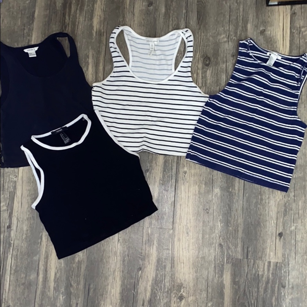 Set of 4 crop tops.